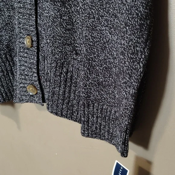 Karen Scott Black/White Full Big Button Cardigan Size XXL NWT - Picture 5 of 7